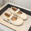 Neue modische Mädchen-Lederschuhe mit Spitze und Plissee für Frühling und Herbst mit weicher Sohle