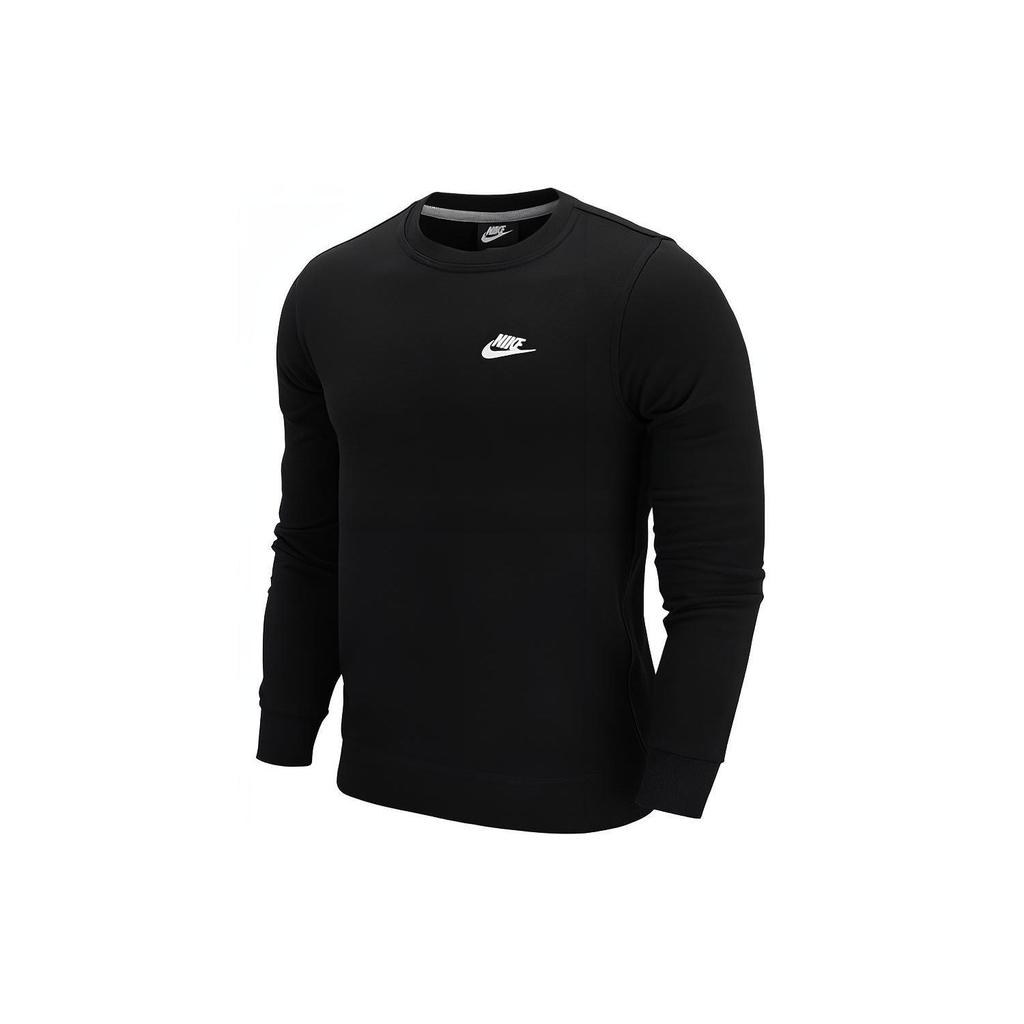 Nike Sportswear Logo Print Pullover Sweatshirt Men Tops Black DO1740-010