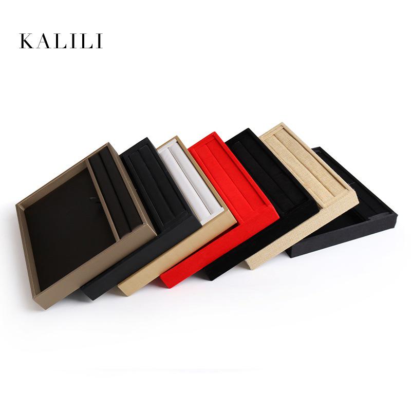 PU Leather Double-Sided Jewelry Tray for Necklaces & Rings - Small Display for Accessories or Jade Ware