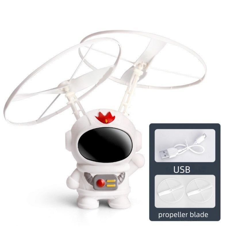 Cartoon Astronaut Induction Flying Toy Smart Suspension Rotary Luminous Flying Figure Toy For Kids Outdoor Indoor Play Toys