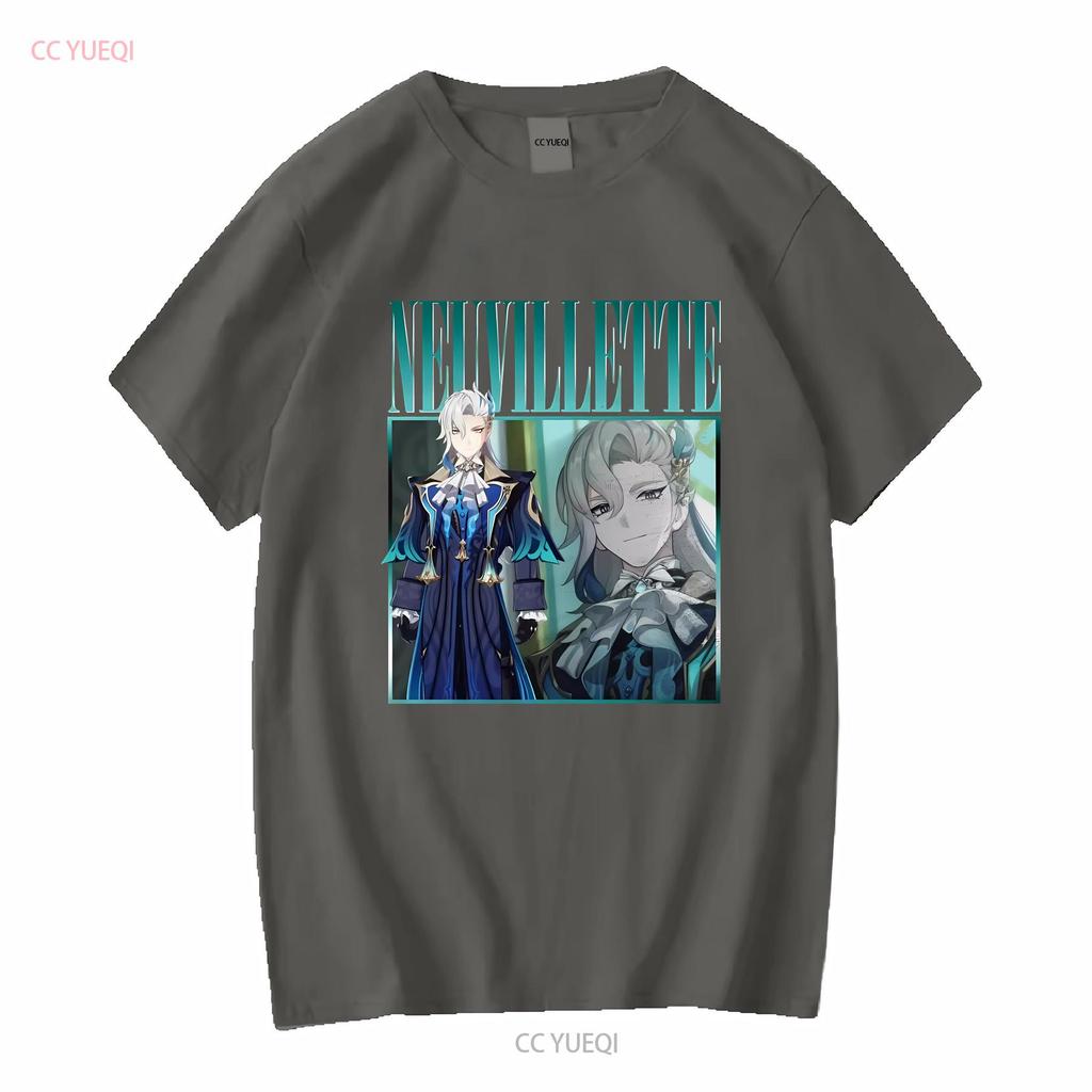 Neuvillette Genshin ImpacT T Shirt Vintage Retro Homage Gaming long or short sleeves vintage Washed graphic homme streetwear