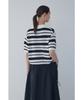 Bobeu Stripe Pattern Collared Neck Pullover_Black 7156250006