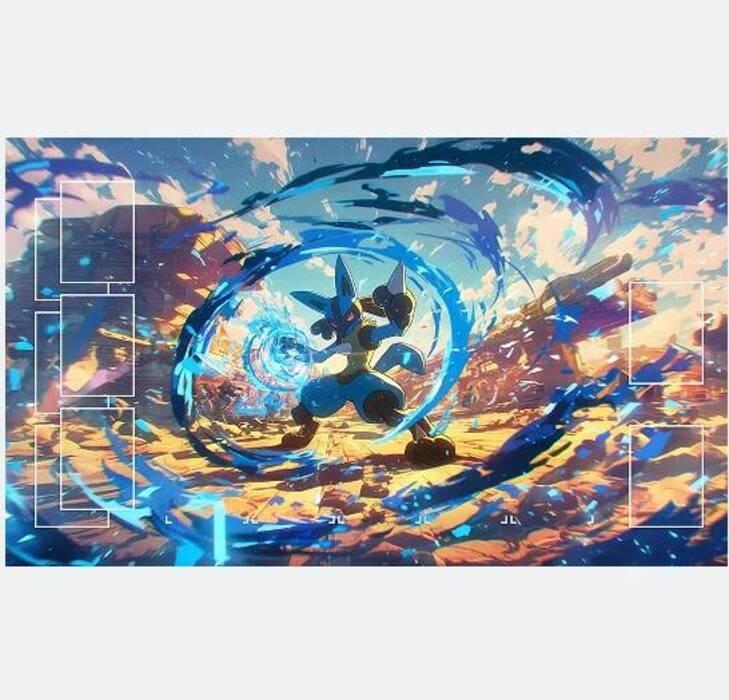 Chibi Dinosaur Mouse Pad Large Desk Mat with Card Layout for TCG Players