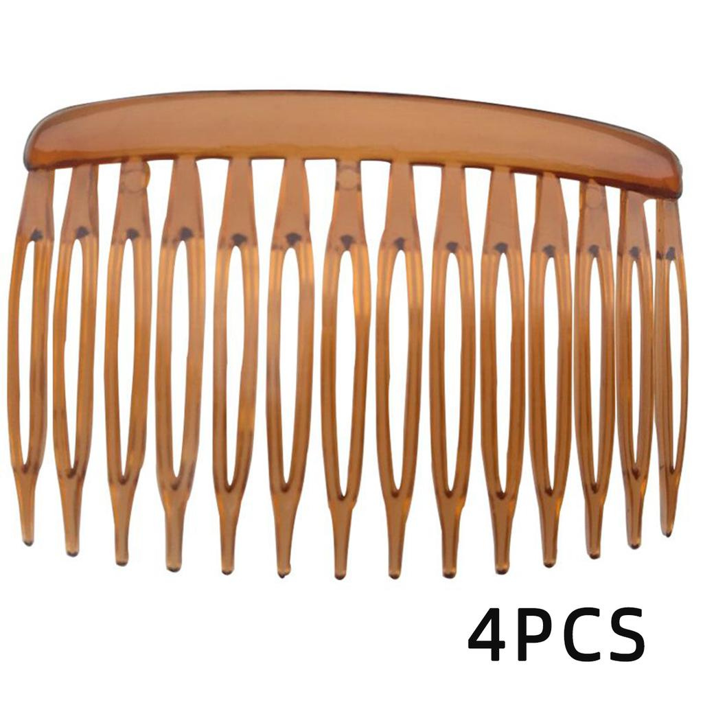 4Pcs French 14 Teeth Hair Comb Hair Accessories Straight Teeth Hair Clip Hair Side Comb Bridal Wedding Veil Comb Retro Effect