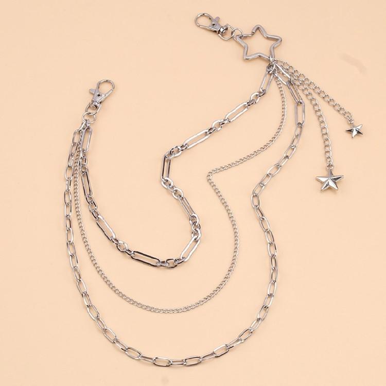 Versatile Multi Tiered Star Pants Chain Alloy Body Jewelry With Secure Closure For Trendy Outfit Pairing