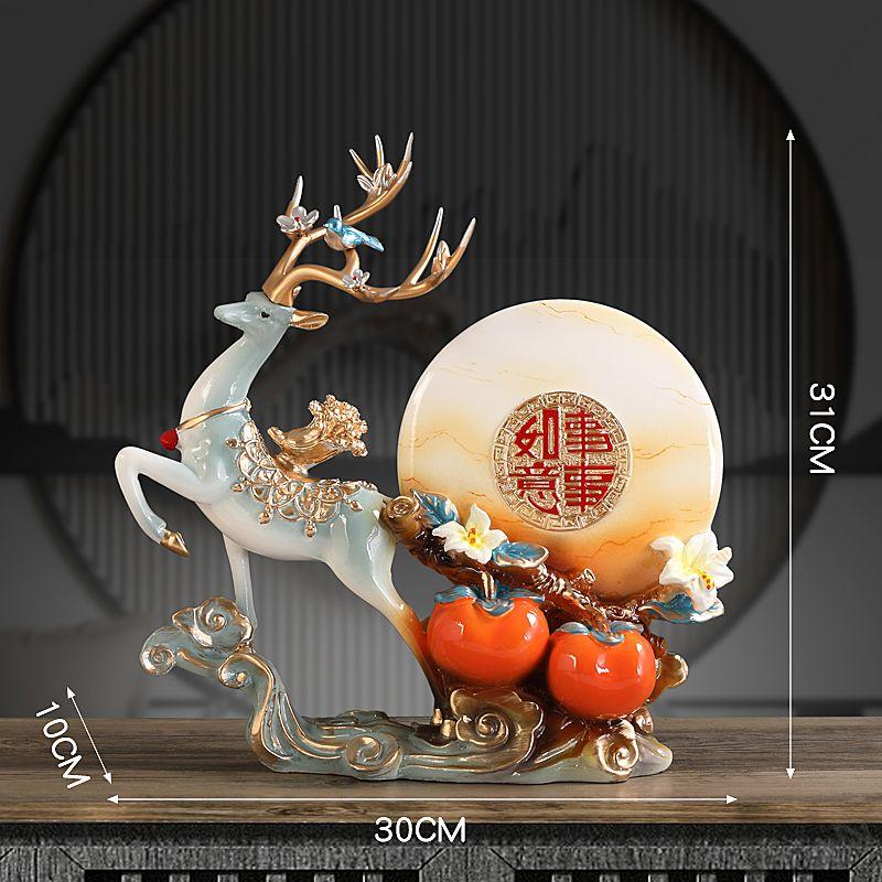 Persimmon Ruyi Persimmon Deer Resin Ornament Home Foyer Wine Cabinet TV Cabinet Decoration Store Office Crafts Housewarming Gift