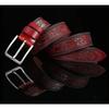 Cow Leather Embossing Belt Male Classic Vintage Pin Buckle Strap