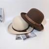 French Retro Woolen Bowler Hat, British Style Versatile Fashion Temperament for Men and Women In Autumn and Winter, Showing a Small Felt Hat