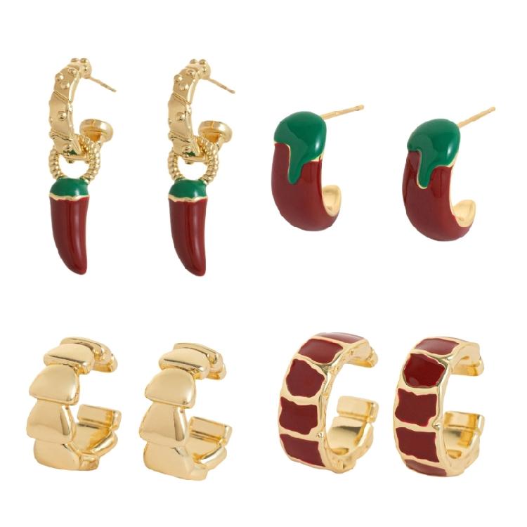 Eye Catching Chili Design Earrings Smooth Polish Finish Jewelry Piece Suitable For Sensitive Skin