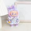 Labubu 3.0 חצאית קשת סגולה ברת מזל בובת קמע סיליקון קטיפה תלבושת