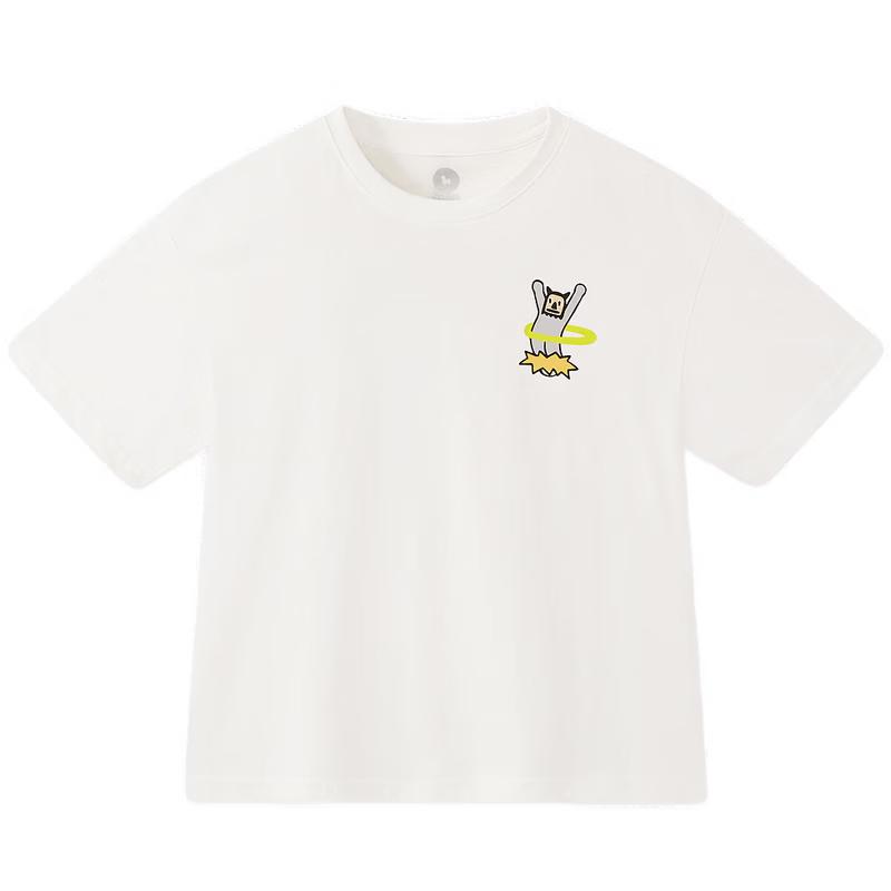 MQD Boys Antibacterial Pure Cotton Short Sleeve T-shirt 120 грязно-белый
