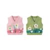 Children's Clothing Spring and Autumn Kids Flower Jacquard Vest Girl's Waistcoat V-neck Sweater Female Baby Girl Pullover Sweater