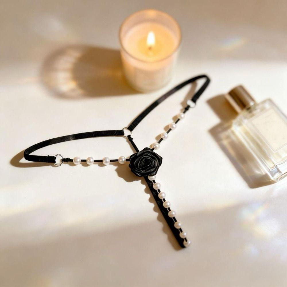 Low-waist Women's Thong Hollow-out Sexy Briefs Exotic Pearl Underwear  Gift