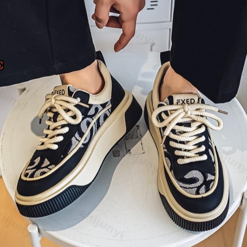 Fashion 2025 Autumn New Men's Low Top Niche Design Casual Thick Soled Shoes Fashion Trend Comfortable Versatile Non Slip Chunky sneakers