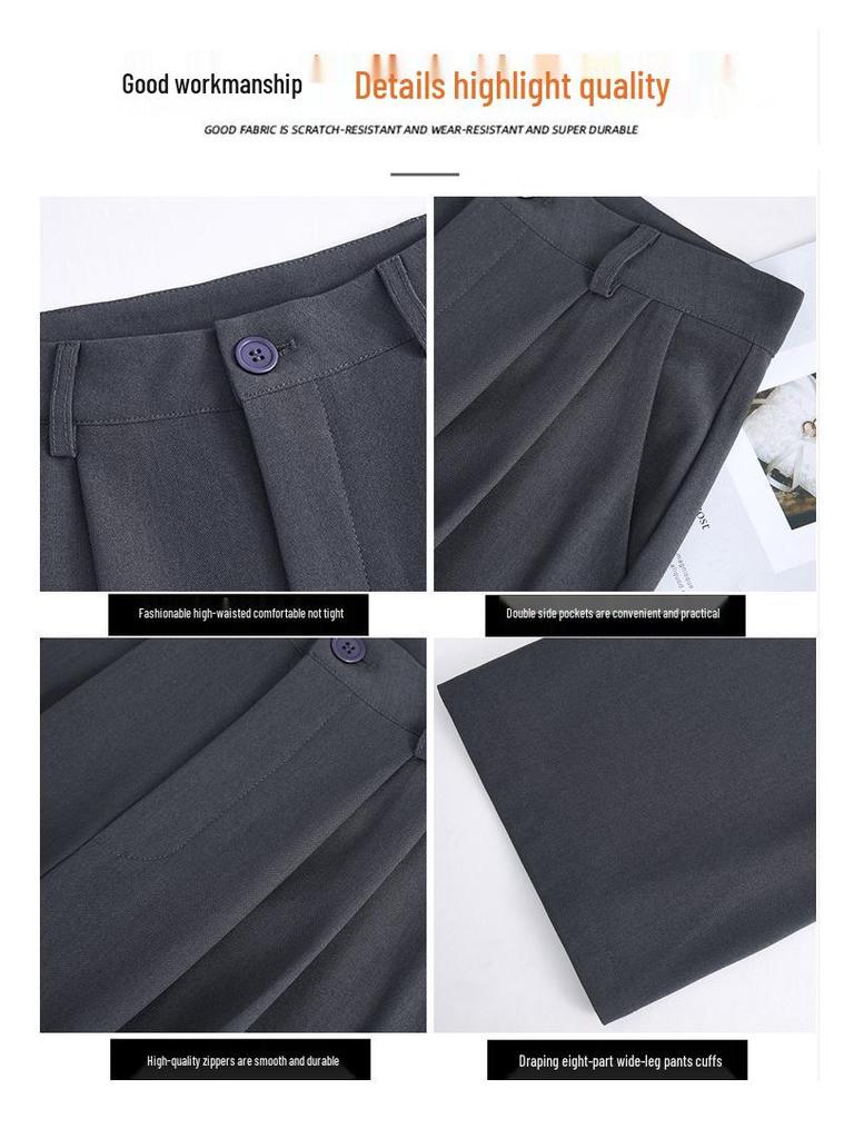 Women's High-Waisted Gray Cropped Pants - Flattering and Slimming for Spring/Summer 2026