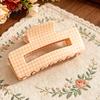 Hair Claw Clip Back Head Claw, Hollow Square Large Clip, Plaid Print Medium Anti-Slip Teeth Accessory for Daily Wear High Hardness