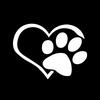11*9.3CM Dog Heart Shape Pattern Paws Car Sticker Footprint Reflective Auto Waterproof Sun Window Sheeting 3D Windshield Decal Rear Outside Styling