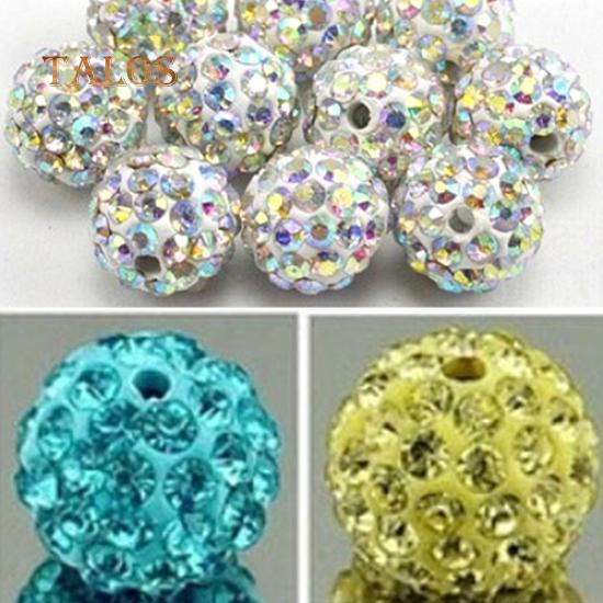 20Pcs 10mm Czech Crystal Stones Pave Clay Round Disco Ball Spacer Beads Accessories