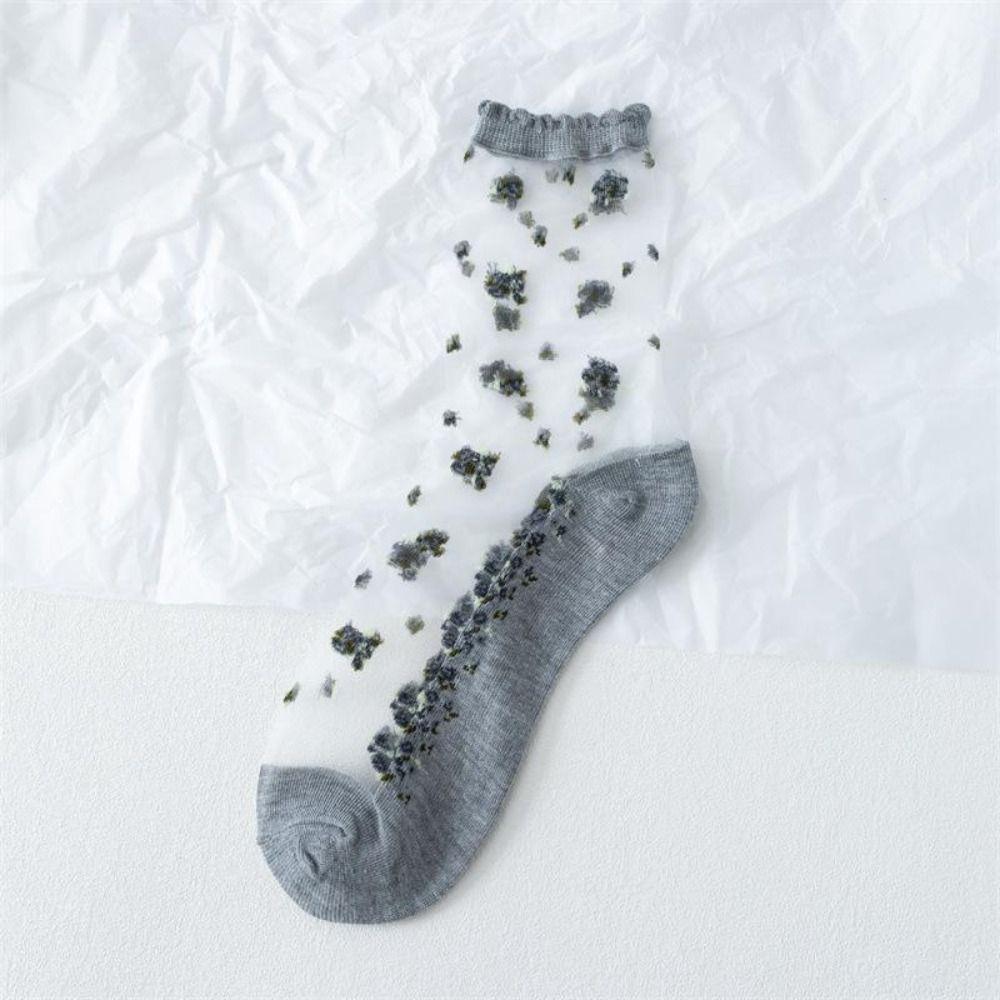 Transparent Crystal Glass Silk Socks Silk Short Socks New Lastic Socks