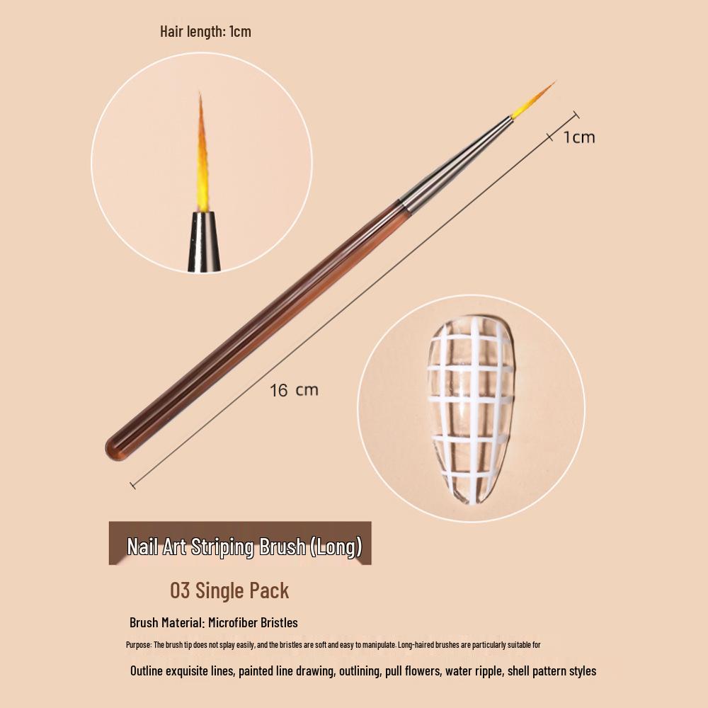 Ice Transparent Japanese Gray Nail Art Brush Set for Liner, Drawing, Flowers, and Gradient Gel