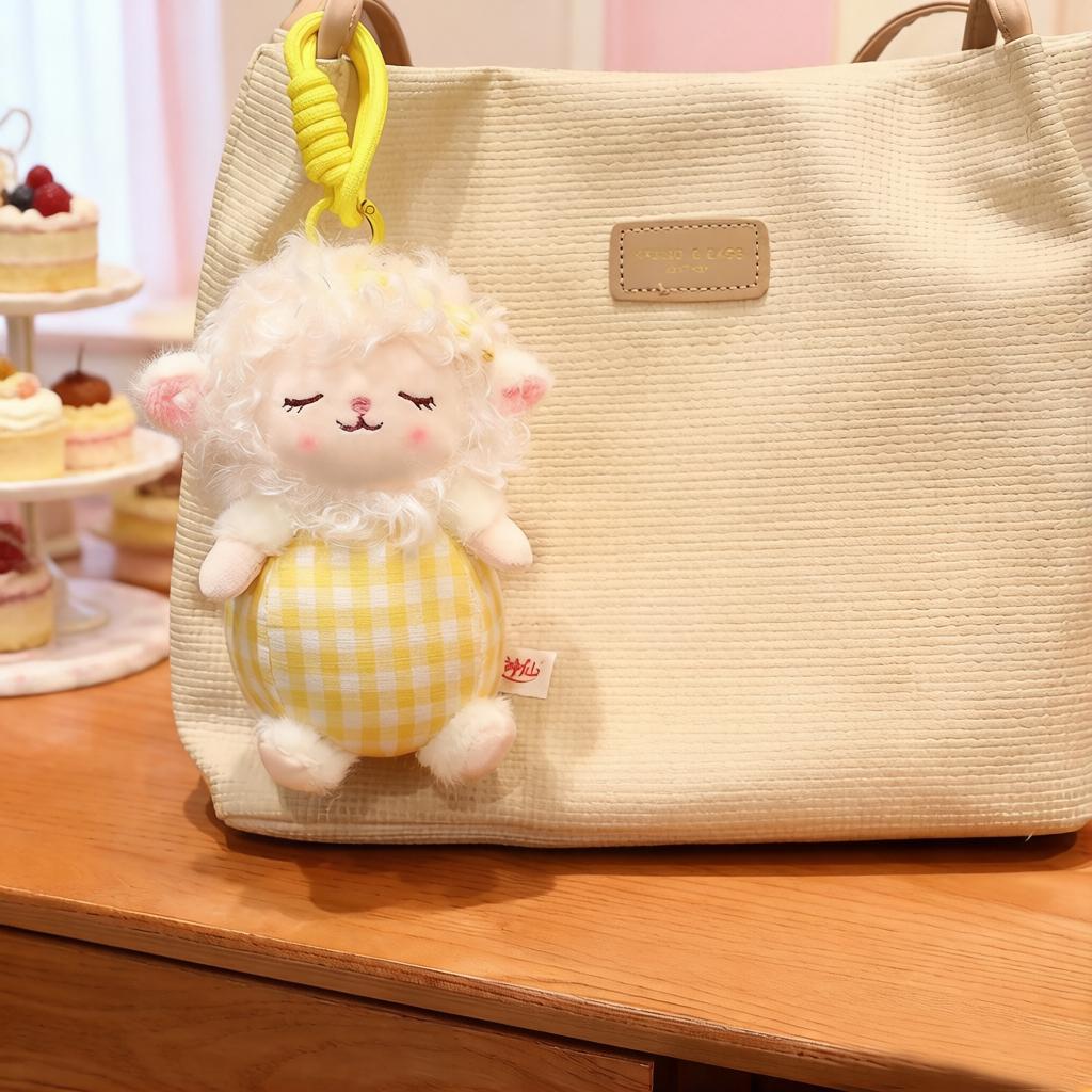 1526Cm Sweet Lamb Plush Toy Stuffed Eyes Closed Cartoon Animal White Sheep Yellow Pink Purple Blue Plushie Appeasing Gift