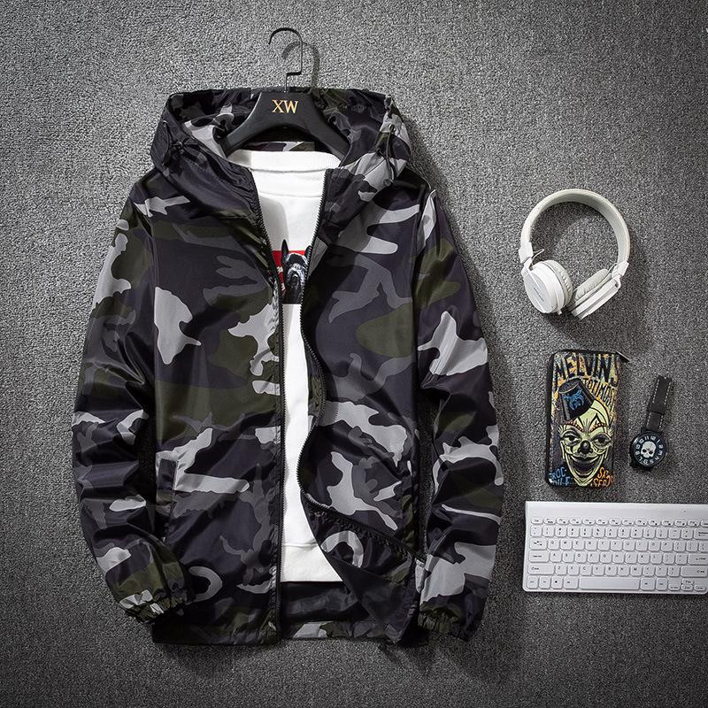 Hooded Coats Windbreaker Camouflage Brand Mens Jackets Spring Men Casual Mens Fashion Slim Hip Hop Bomber Jackets Clothing