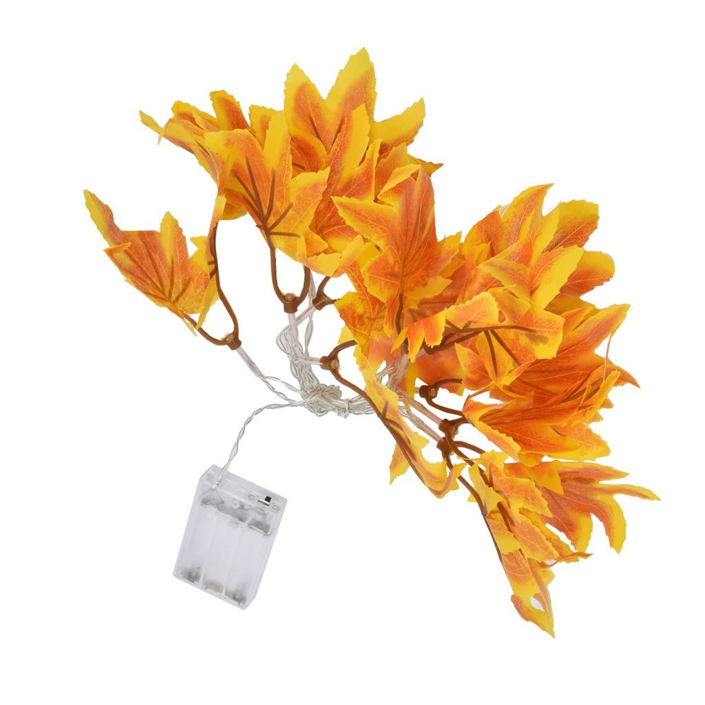 LED Yellow Leaf Light Battery Powered Durable Autumn Maple String Light for Indoor Outdoor Party