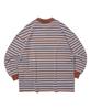 TAILOR STUDIO Oxford Striped Collared Long Sleeve Tee (Brick/Blue)