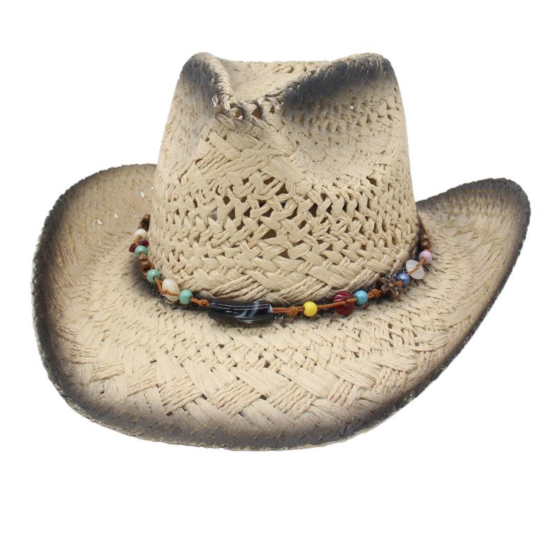 Men And Women Outdoor Travel Beach Sun Hat Sun Protection Sun Hat Western Cowboy Straw Hat