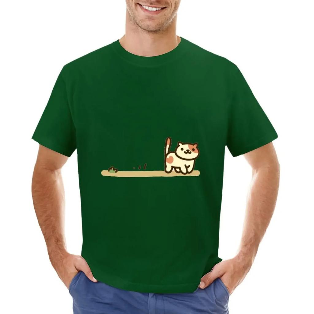 Neko atsume cat, peaches T-shirt animal prinfor boys Short sleeve tee designer t shirt