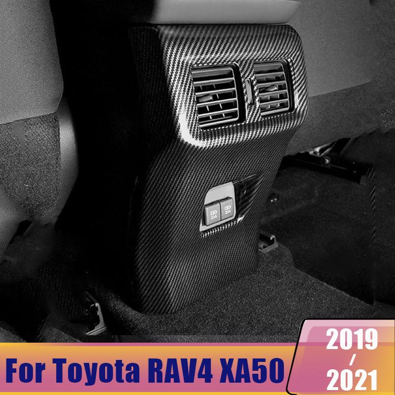 For Toyota RAV4      2024 XA50 ABS Carbon Car Rear Air Condition Outlet Vent Frame Cover Trim Accessories