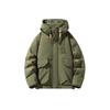 Men's Winter White Duck Down Jacket - Trendy, Loose Fit, Multi-Pocket Workwear Style