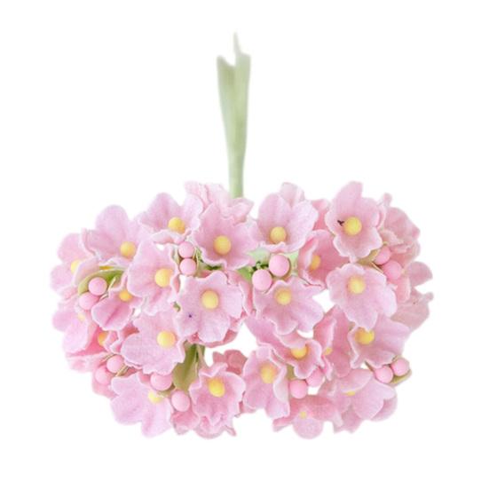 Artificial Mini Flowers Bouquet Handmade Small Wildflower Crafts for DIY Wedding Bouquet Wreath Bridal Shower Party Home Decor розовый