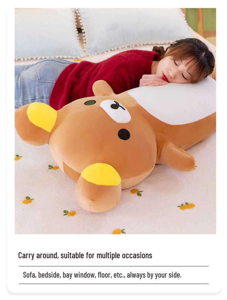 Rilakkuma Long Plush Pillow: Cute Bear Doll Bed Back Cushion Gift