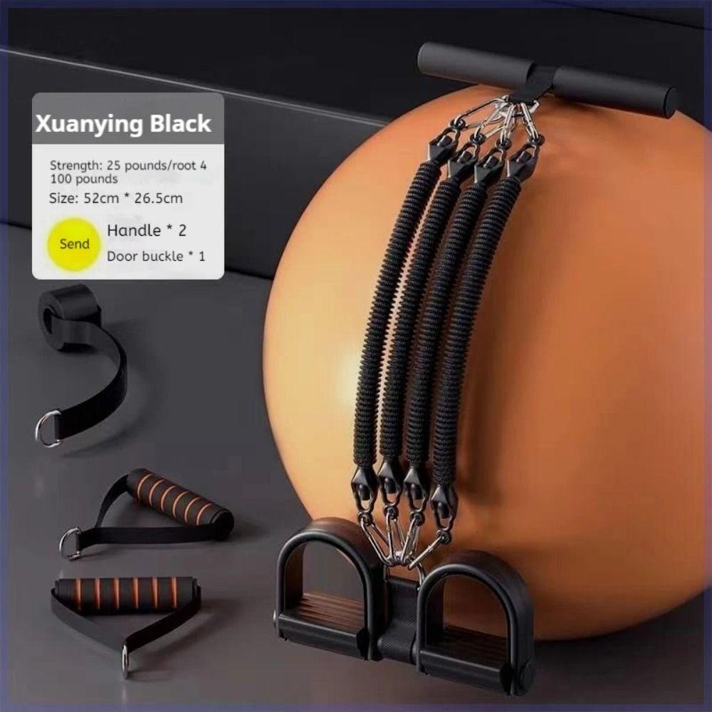 2/3/4-Strand Pedal Tension Rope Tension Rope with Handle & Pedal  For Abdominal Muscle Toning