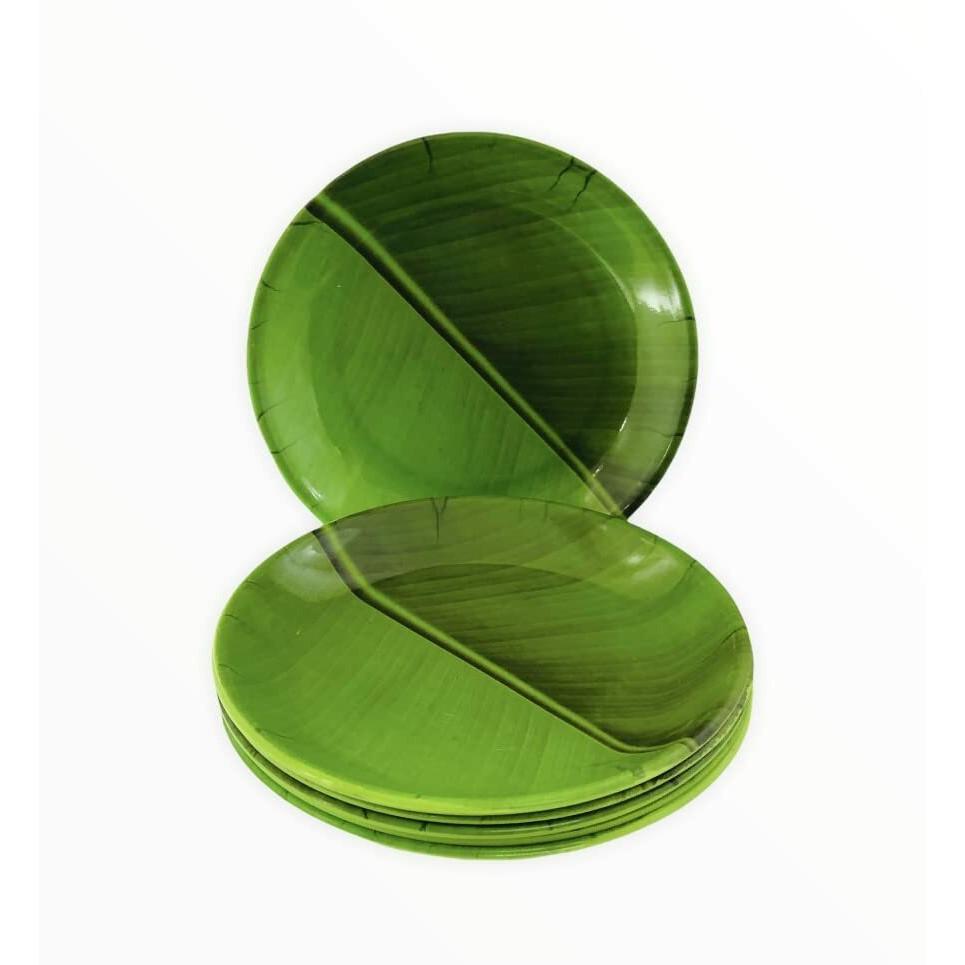 RSINC Kleine Snacks Teller Melamin Rund Bananenblatt ,Snackteller 18cm 6er-Pack JL286093829996