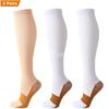 3 Pairs Copper Compression Socks Women Men Anti Fatigue Pain Relief Graduated Unisex Compression Stockings Knee High 15-20 MmHg