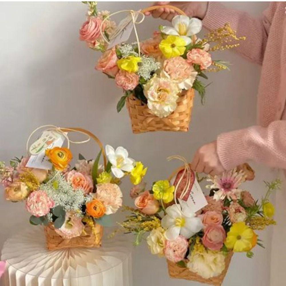 Vakre Håndlagde Oppbevaringskurver 3 Former Shopping Oppbevaring Vaskekurv For Plante Hjem Bryllup