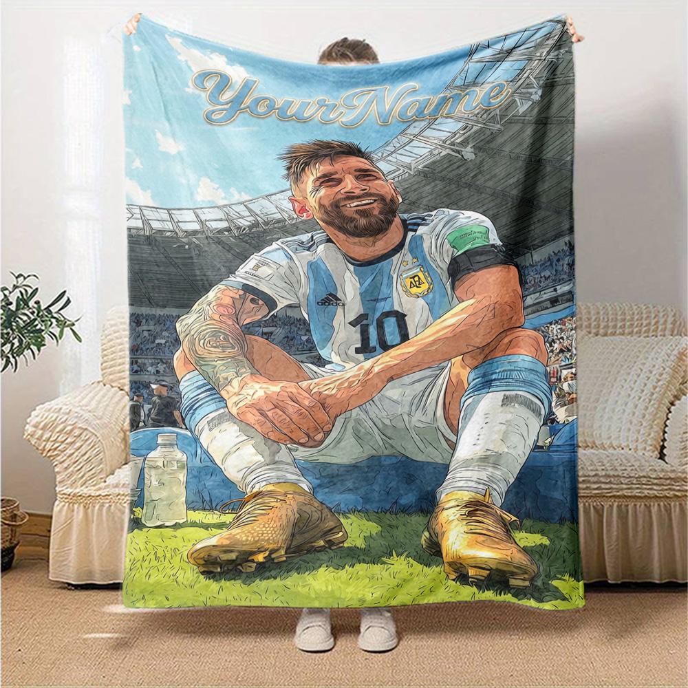Messi Personalized Name Blanket Cozy Customizable Blanket Comfortable Suitable for Livingroom Bedding Sofa Office Chair for All Occasions