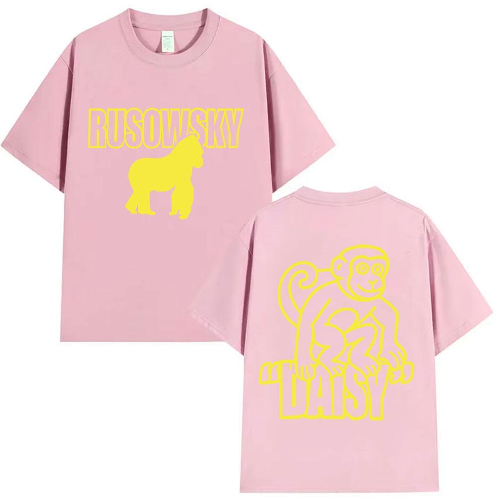 Rapper Rusowsky Daisy Tour 2025 Print T Shirt Mens High Quality Vintage Fashion Tshirts Y2k Unisex Harajuku Clothing Tshirt