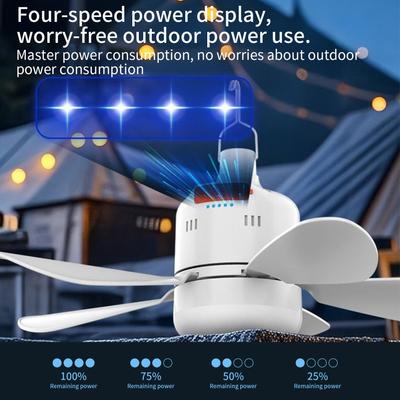 Remote Control Large Size Ceiling Fan Wireless Cooling Fan Outdoor Gazebo Fan Portable LED Night Light Camping Fan Ceiling Fan