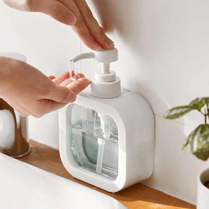 1pc Portable Hand Sanitizer Dispenser Bottle - Clear Plastic Press Type Lotion Split Storage Container for Bathroom, Kitchen