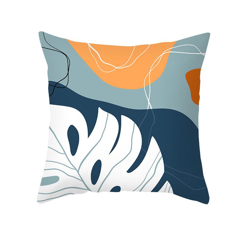 Home Peach Skin Printed Cushion Cover Nordic Green Plant Sofa Cushion Cover Office Cushion Cover