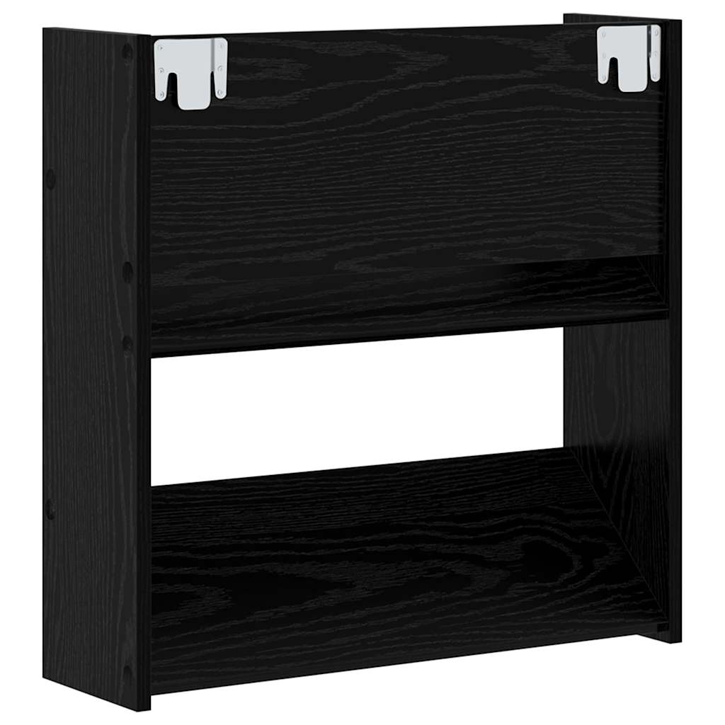 Shoe Cabinet Black Oak Effect 60 x 18 x 60 cm Engineered Wood