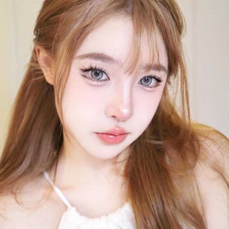Mill Creek Grey Contact Lens Belt Grade 14.5MM Big Eye Thai Milk Tea Series Grey GDIA: 14.2MM 1 Year Use Soft Hydrogel WT: 40%