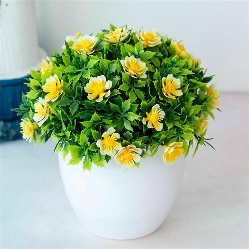 

Flowers Artificial With Pot Fake Flower False Plants Home Outdoor Decor Garden жёлтый