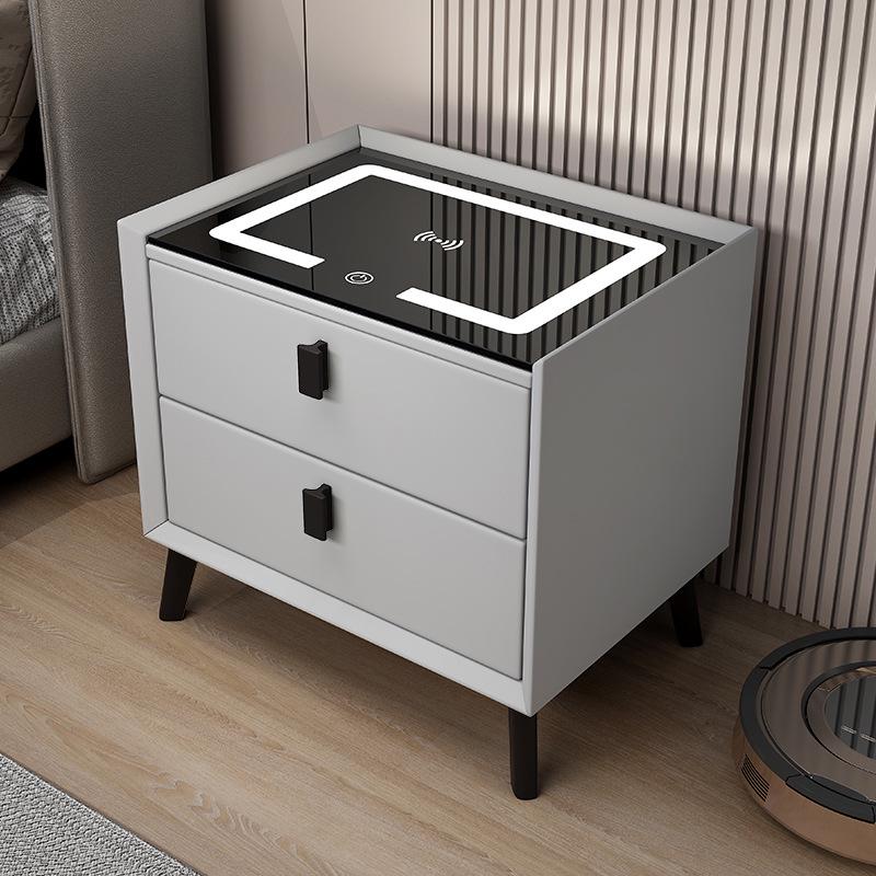Luxe Smart Bedside Table with Wireless Charging and Storage