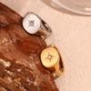E.B.belle Aspect Nordstern Siegelring Silberfarbe Wasserdicht 316L Edelstahl Schmuck 18K Vergoldete Accessoires