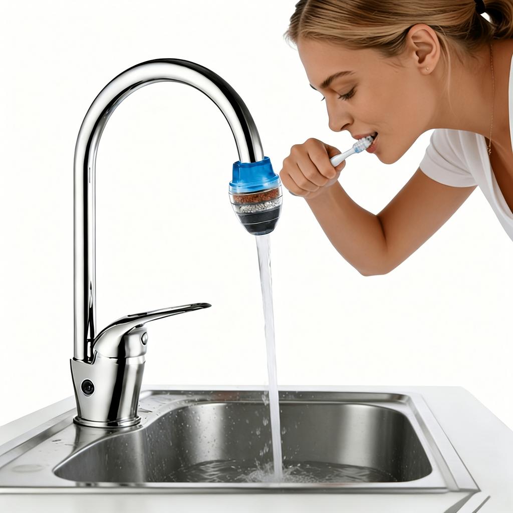 Runder Aktivkohle-Wasserhahnfilter für Küchenspüle und Wasserhahnreiniger