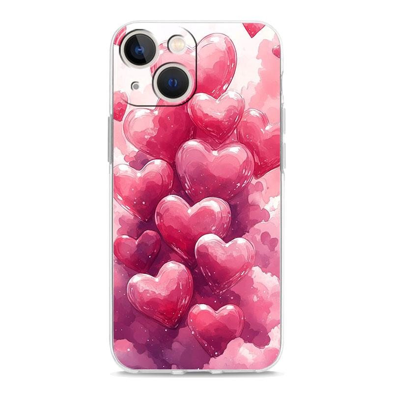 Phone Case For iPhone 16 Cases iPhone 15 12 13 14 16 Pro Max X XR XS Max 15 Plus iPhone11 Cover Oil Painting Graffiti Heart